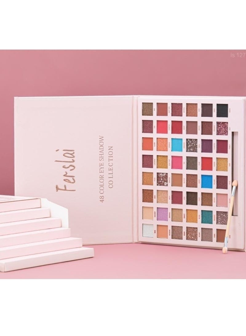 Ferslai 48-Color Professional Eyeshadow Palette – High Pigment Shimmer, Matte, Glitter & Metallic Shades | Smooth Blending & Long-Lasting Velvet Texture - Image 1